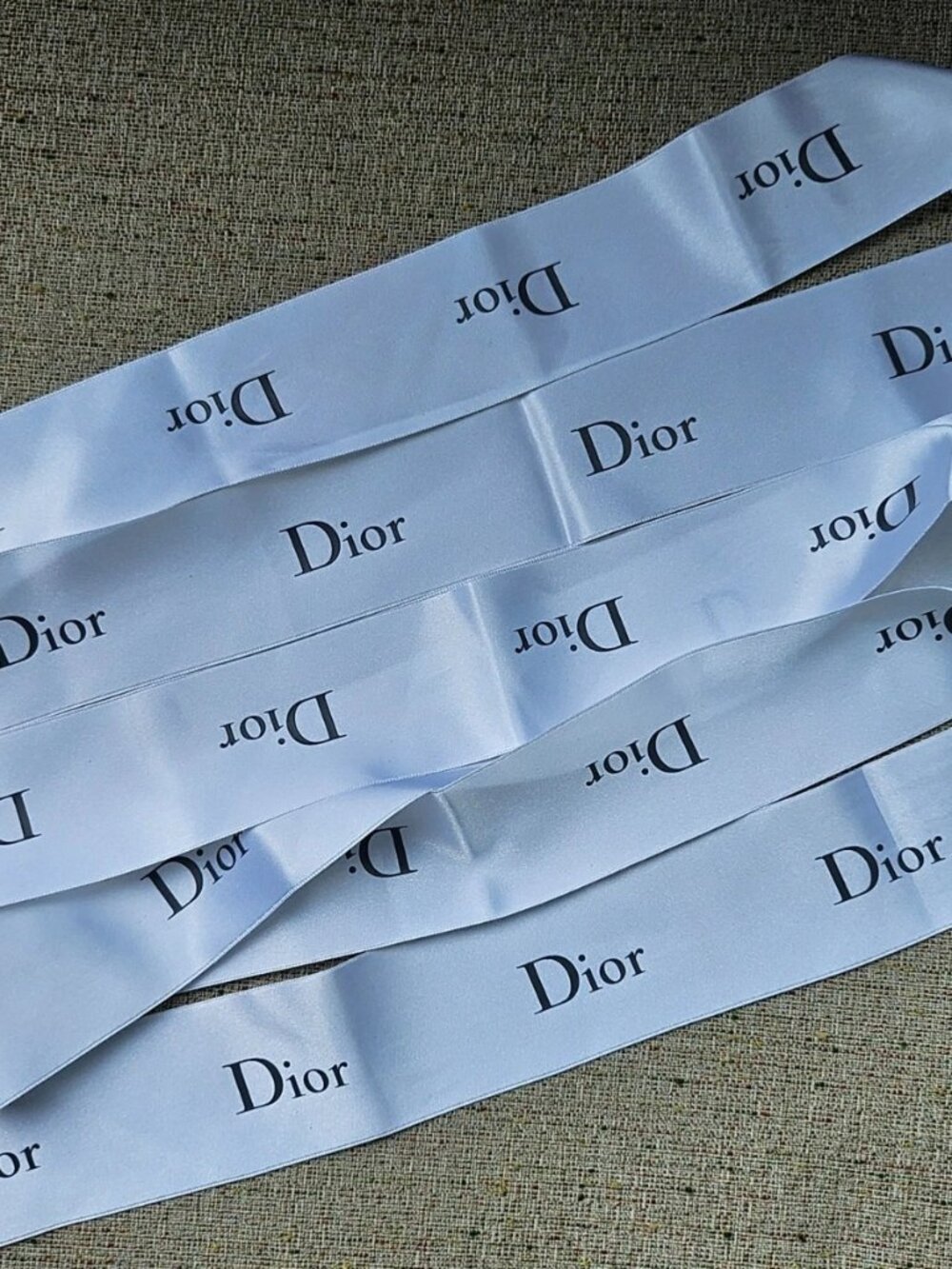Authentic DIOR Gift Wrap Lace White Ribbon Black DIOR Logo 98 inches long